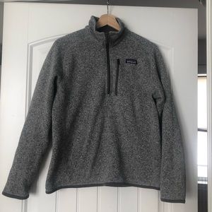 Patagonia Heather grey quarterzip w breast pocket